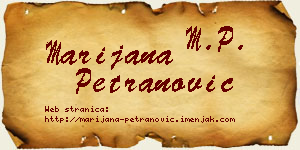 Marijana Petranović vizit kartica
